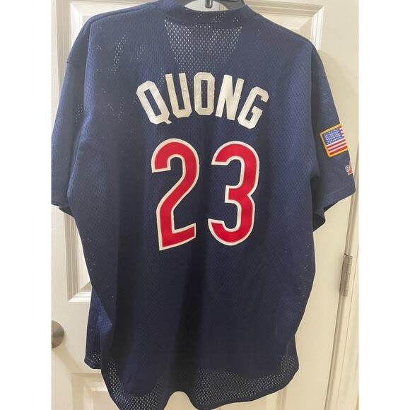 Vintage Baseball Jersey Authentic Majestic QUONG 23 With Patch USA FLAG XL - Picture 7 of 8